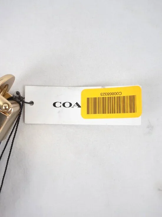 Coach Buckle Cut-To-Size Calf Leather Belt 25mm In Navy Blue/Brown (NWT) - Picture 10 of 11